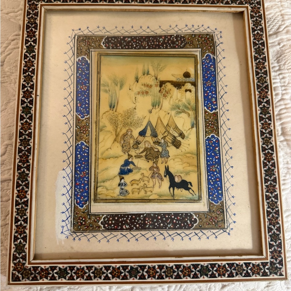 Framed Vintage Art with Intricate Design